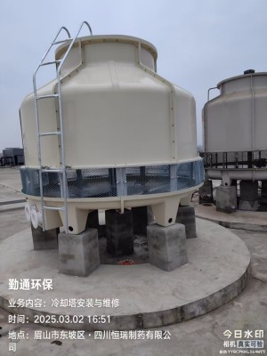 成都眉山125t冷却塔安装现场